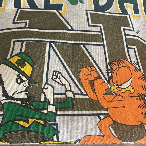 Vintage university of Notre Dame, Irish Garfield T-shirt Made in USA 🇺🇸 Large - Picture 8 of 8